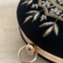 Black Velvet Circular Handcrafted Clutch Bag, thumbnail 7 of 8