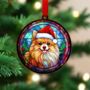 Pomeranian In Santa Hat Suncatcher Decoration, thumbnail 3 of 6