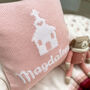 Personalised Knitted Christening Cushion, thumbnail 2 of 9
