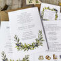 Mediterranean Olive Folded Invitations And Envelopes, thumbnail 7 of 8