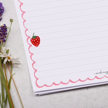 A4 Letter Writing Paper With Strawberries And Border, 2 of 4