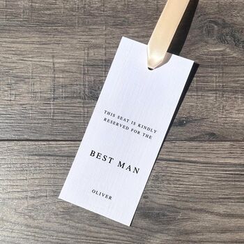 Five Personalised Reserved Seat Tag For Wedding, 2 of 3
