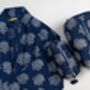Fan Flower Pattern Indigo Cotton Wash Bag, thumbnail 8 of 10