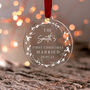 First Christmas Married Bauble Personalised Couple Gift, thumbnail 8 of 10