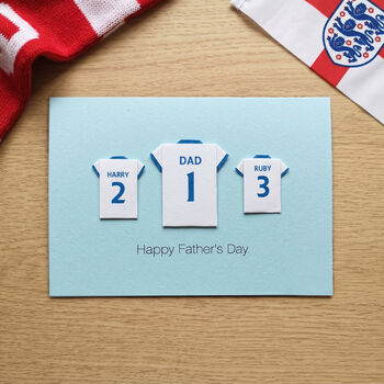 Personalised World Cup England Team Shirts Card, 5 of 5