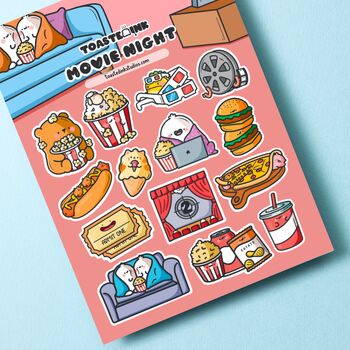 Movie Night Sticker Sheet | Cute Stickers, 2 of 5