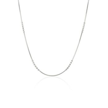 Six Beads Chain Necklace In Sterling Silver Gold Plated, 4 of 4
