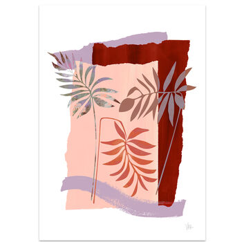 Palm Leaf Abstract Collage Art Print, 3 of 8