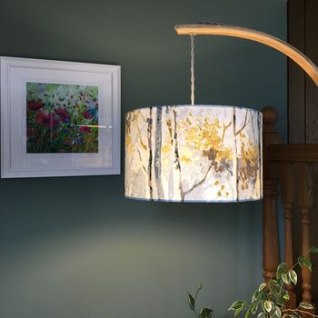 Silver Birch Contemporary Woodland Drum Lampshade, 5 of 10