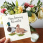 Mr And Mrs Duck Anniversary Day Card, thumbnail 1 of 3