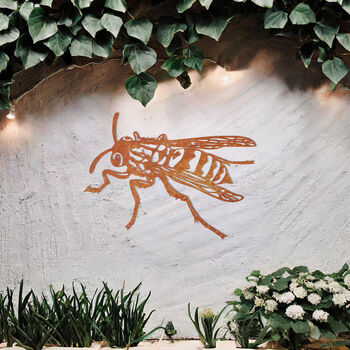 Wasp Metal Wall Art For Garden Decor And Nature Lovers, 8 of 10