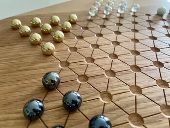 Handmade Wooden Chinese Checkers Board Game, 5 of 6