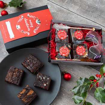Christmas Vegan Brownies Afternoon Tea For Two Gift Box, 3 of 4