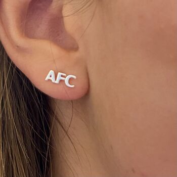 Arsenal Afc Sterling Silver Earlets, 4 of 4