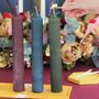 Coloured Pillar Candles With Ribbed Detail, thumbnail 1 of 5
