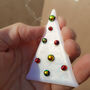 White Red And Gold Fused Glass Tree Ornament, thumbnail 2 of 7