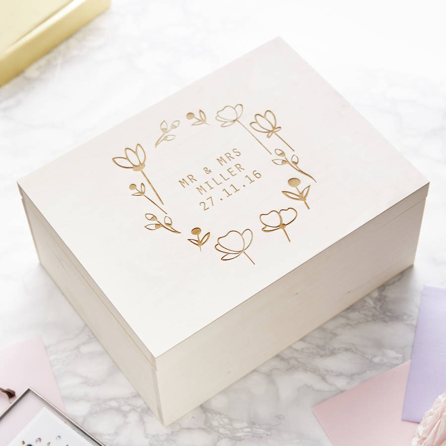 Personalised Meadow Wedding Keepsake Box By Sophia Victoria Joy ...