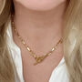 18ct Gold Vermeil Chunky Chain Link T Bar Necklace, thumbnail 7 of 8