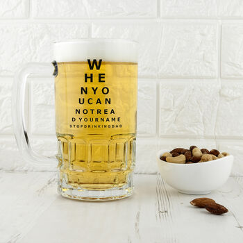 Personalised Opticians Chart Beer Glass Tankard, 4 of 6