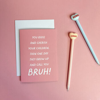 Funny Bruh Birthday Wordy Card For Mum Or Dad, 2 of 6