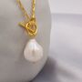 Genuine Baroque Pearl T Bar Pendant Necklace, thumbnail 6 of 12