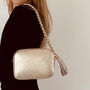 Gold Leather Crossbody Bag And Gold Chain Strap, thumbnail 7 of 8