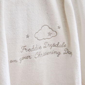 Personalised Christening Ivory Cellular Blanket, 3 of 4