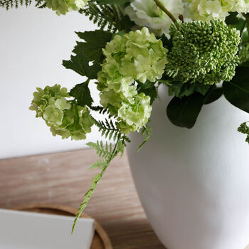 Faux White And Green Flower Arrangement, 4 of 4