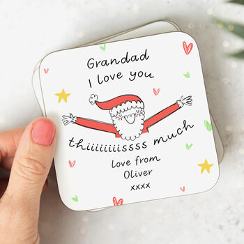Personalised Christmas Mug 'Grandad Love You This Much', 4 of 5