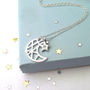 Sterling Silver Geometric Moon Necklace, thumbnail 10 of 12