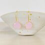 Gold Plated Faceted Pink Teardrop Earrings, thumbnail 4 of 4