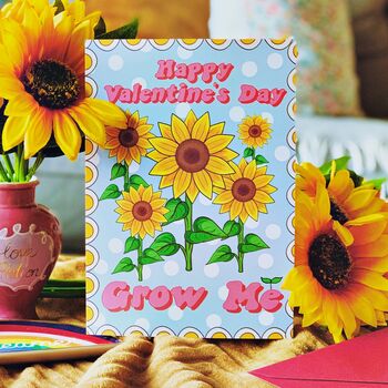 Personalised Sunflower Competition Valentine's Day Card, 3 of 11