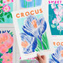 Crocus Flower Risograph Print, thumbnail 1 of 4