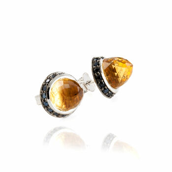 Istanbul Soul Citrine And Black Spinel Studs, 2 of 4