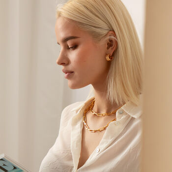 Hammered Molten Hoops 18k Gold Plated Earrings, 2 of 4