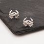 Sterling Silver Crab Stud Earrings, thumbnail 3 of 12