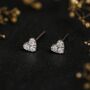 Sterling Silver Cz Heart Mini Stud Earrings, thumbnail 1 of 7