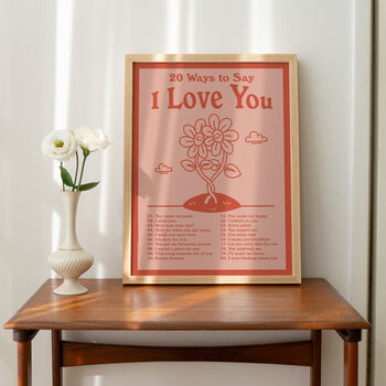 'I Love You' Retro Typographic Art Print, 2 of 9