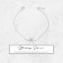 Cz Forget Me Not Flower Bracelet In Sterling Silver, thumbnail 2 of 7