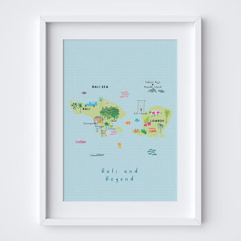Illustrated Map Of Bali And Lombok Art Print, 6 of 6