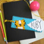 Personalised Happy Tiger Name Bookmark For Children, thumbnail 2 of 7