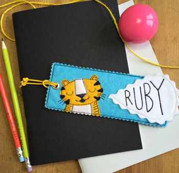 Personalised Happy Tiger Name Bookmark For Children, 2 of 7
