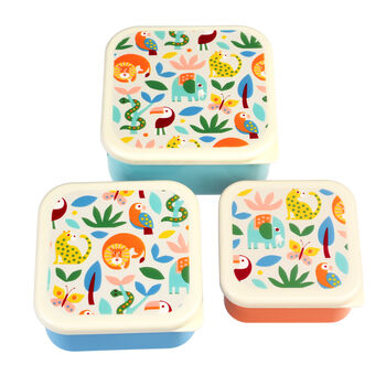 Set Of Three Jungle Animals Snack Boxes, 2 of 4