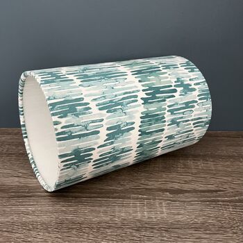 Tidal Mineral Sea Green Patterned Cylinder Lampshades, 8 of 9