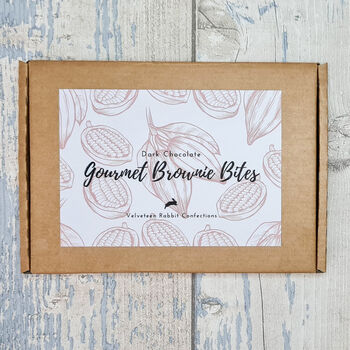 Letterbox Gourmet Black Brownie Bites, Personalised, 6 of 9