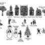 Christmas Town Rubber Stamps , Christmas Stamps, thumbnail 2 of 4