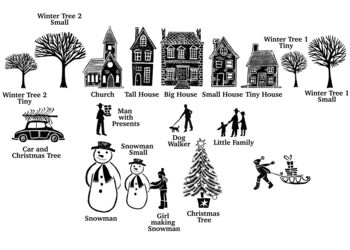 Christmas Town Rubber Stamps , Christmas Stamps, 2 of 4