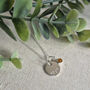 Sterling Silver Personalised Birthstone Name Disc Necklace, thumbnail 4 of 8