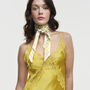 Cybele Yellow Floral Skinny Scarf, thumbnail 2 of 5