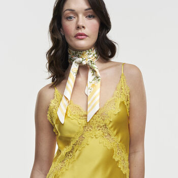 Cybele Yellow Floral Skinny Scarf, 2 of 5